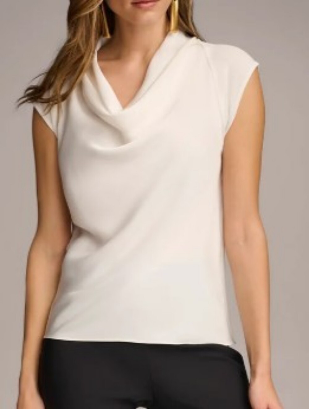 Donna Karan SLEEVELESS COWL NECK TOP